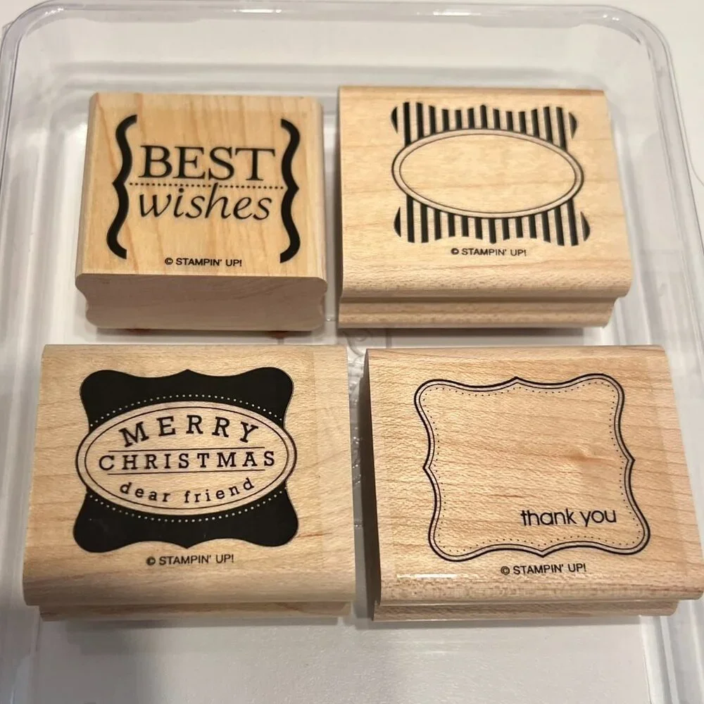 STAMPIN’ UP! “Cute & Curly” Stamp Set‎ (4-Piece) MOUNTED